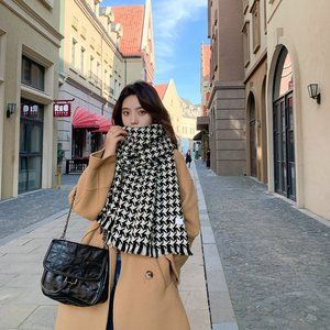 4 Color Korean Style Fashion Scarves Shawl Classical Plover Grid Acrylic Muffler